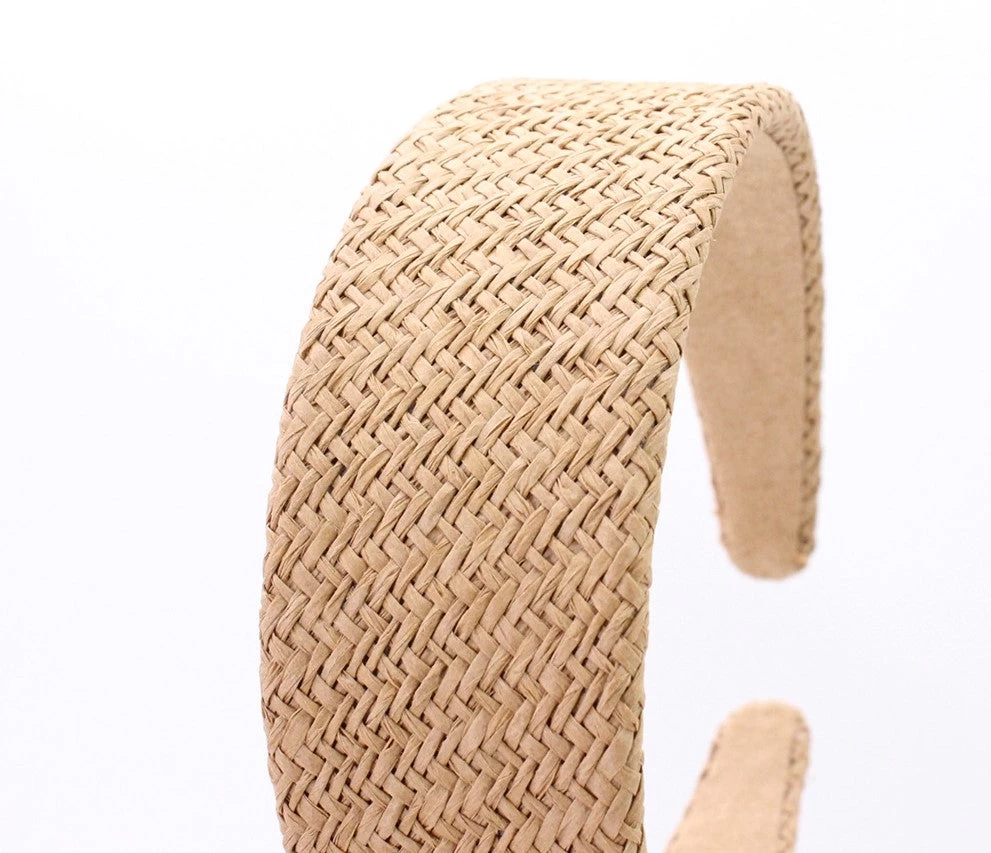 Raffia Straw Flat Rattan Headband - Image 8