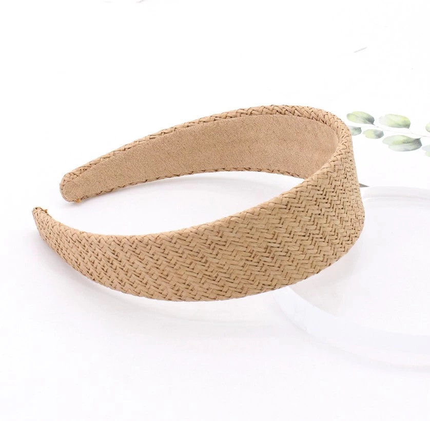 Raffia Straw Flat Rattan Headband - Image 6