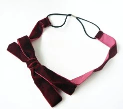Velvet Bow-tie Elastic Headband