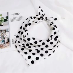 Polka Dots Chiffon Triangle Scarf