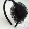 Black Organza Tulle Pom Headband