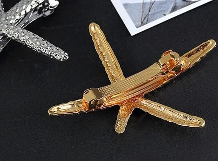 Star Fish Metallic Hair Barrette - Image 3