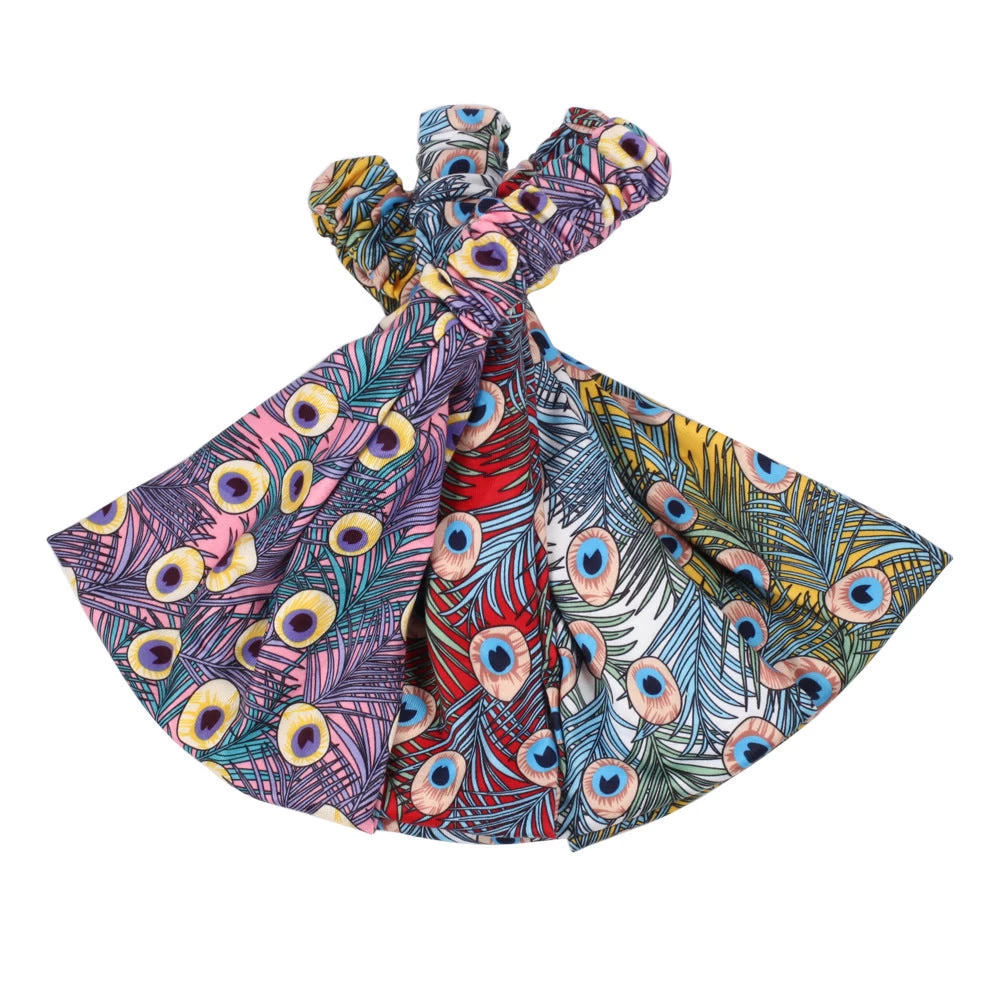 Multi-coloured Peacock Bandanna Headband - Image 2