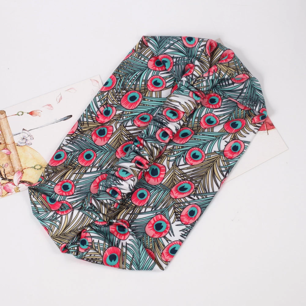 Multi-coloured Peacock Bandanna Headband - Image 7