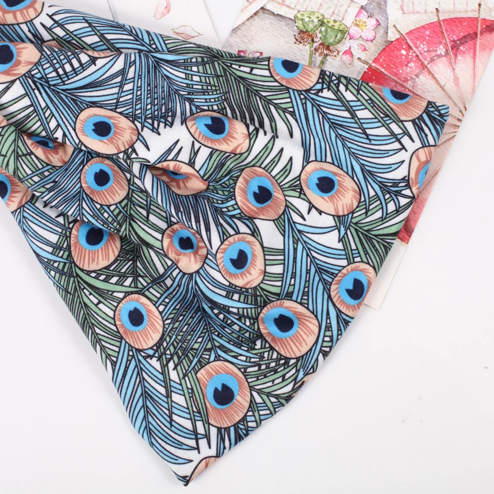 Multi-coloured Peacock Bandanna Headband - Image 8
