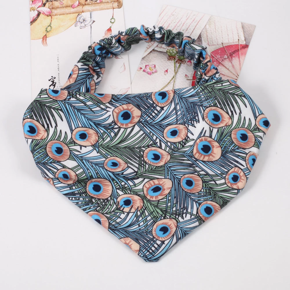 Multi-coloured Peacock Bandanna Headband - Image 9