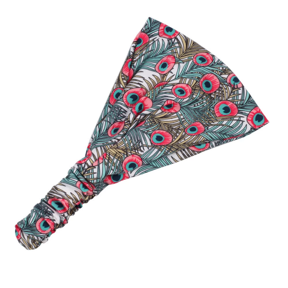Multi-coloured Peacock Bandanna Headband - Image 13