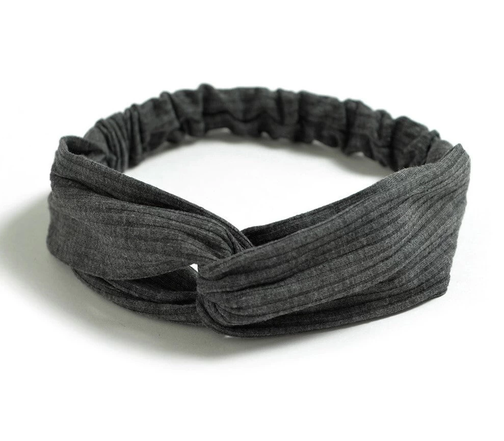 Twist Front Ribbed Cotton Elastic Headband