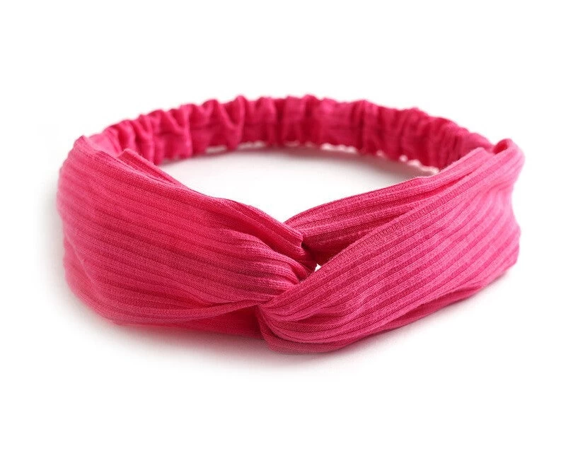 Twist Front Ribbed Cotton Elastic Headband - Image 5