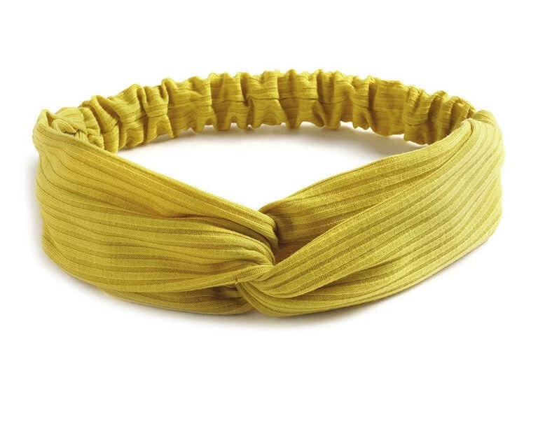 Twist Front Ribbed Cotton Elastic Headband - Image 8