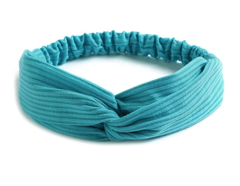 Twist Front Ribbed Cotton Elastic Headband - Image 2