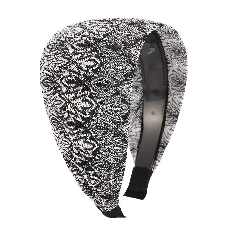 8cm Wide Floral Stitched Lace Headband - Image 5