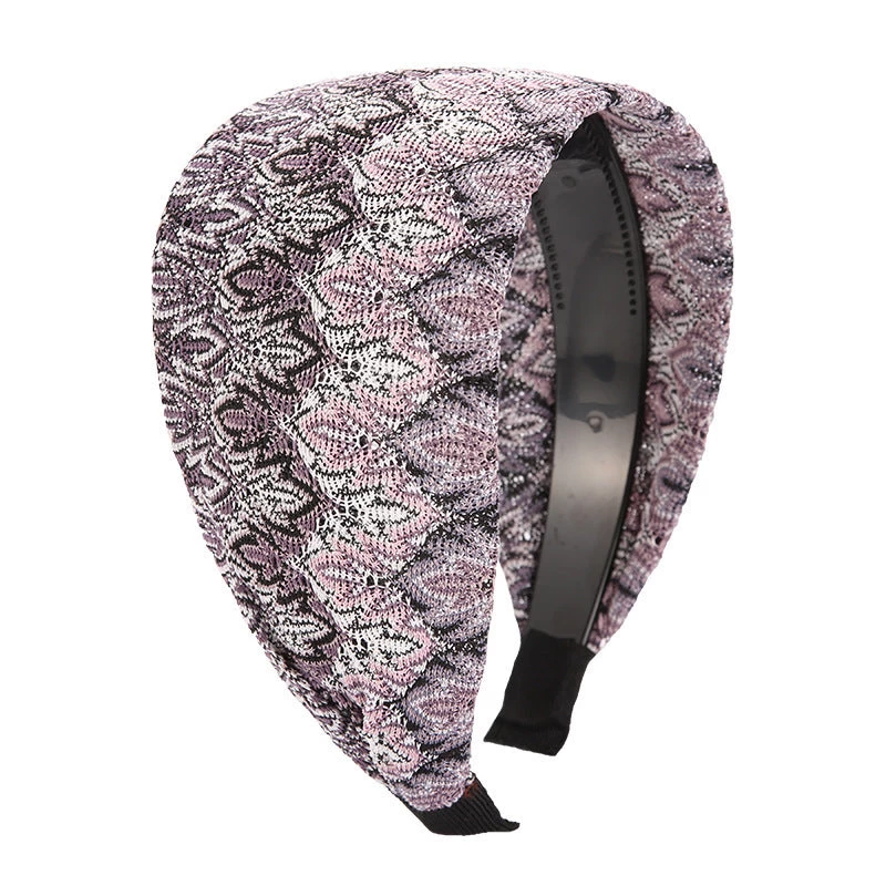 8cm Wide Floral Stitched Lace Headband - Image 6