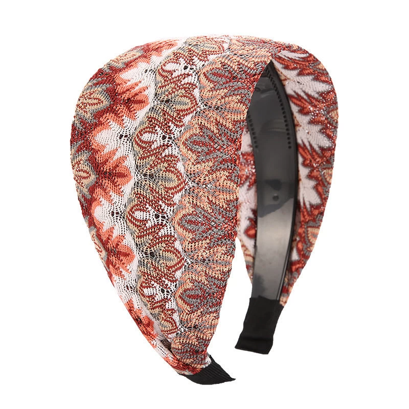 8cm Wide Floral Stitched Lace Headband - Image 8