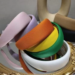 4cm-wide Thinly Padded Plain Colours Headband
