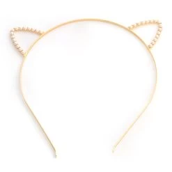 White Pearls Small Ears Headband
