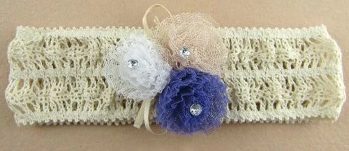 Small Flowers Lace Stretch Headband - Image 5