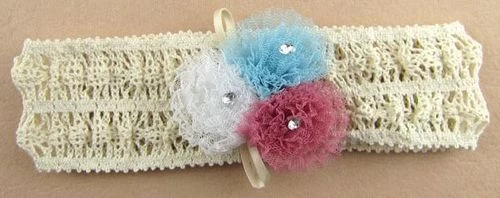 Small Flowers Lace Stretch Headband - Image 6