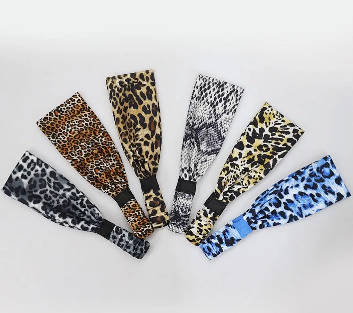 Leopard Patterned Sporty Elastic Bandanna Hair Band - Image 3