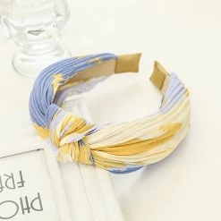 Pleated Chiffon Tie-dye Printed Knotted Headband