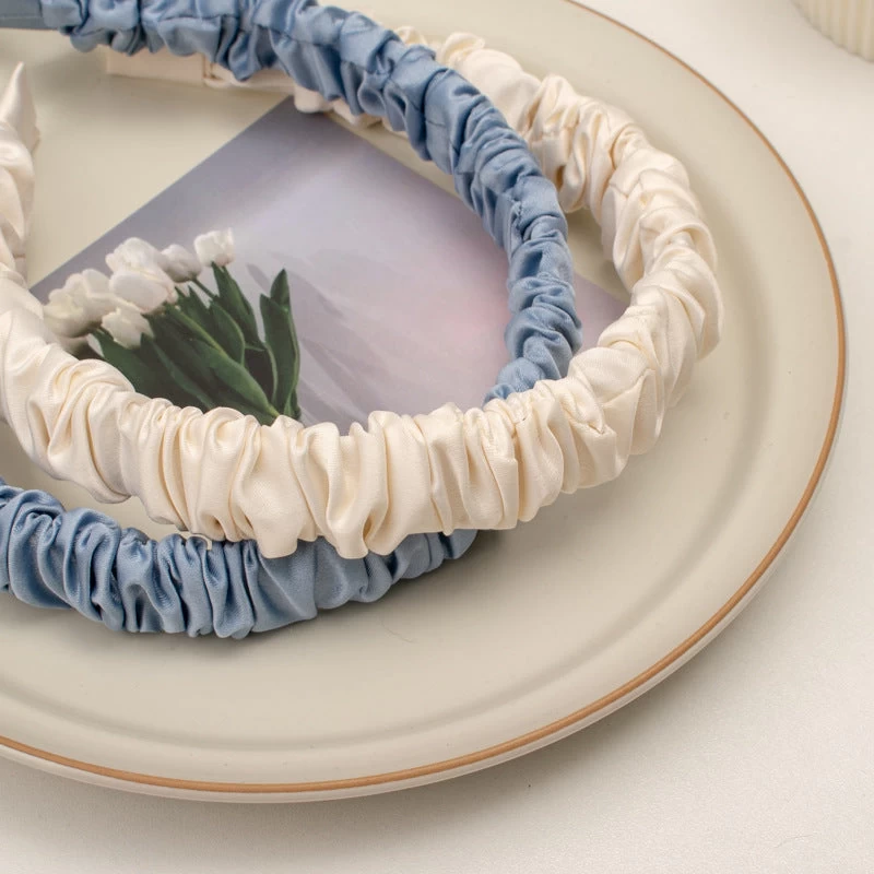 Satin Slim Ruched Headband - Image 4