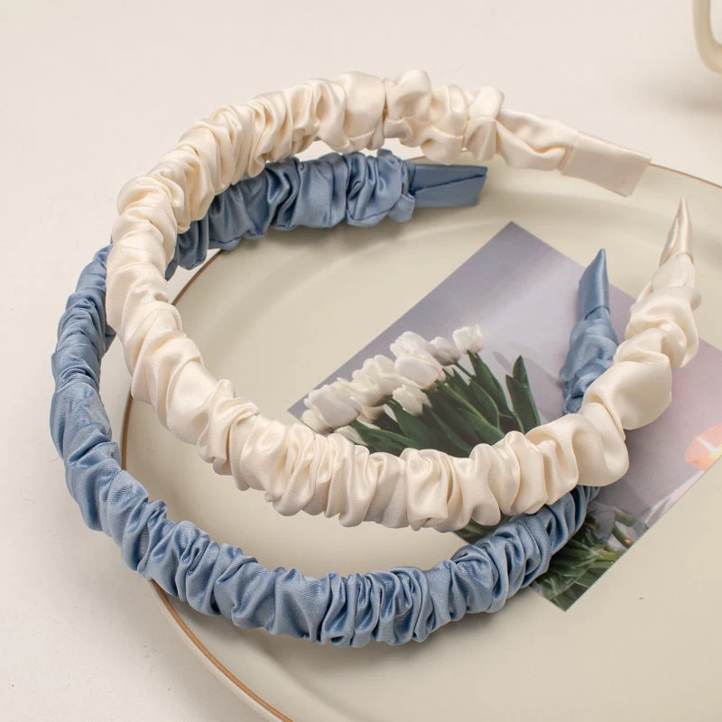 Satin Slim Ruched Headband - Image 5