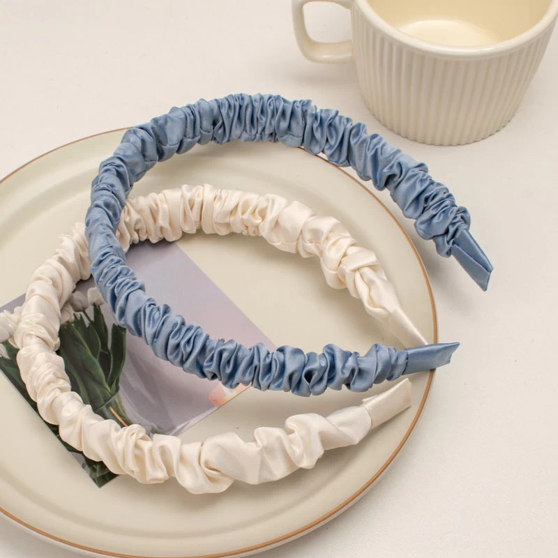 Satin Slim Ruched Headband - Image 6