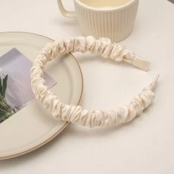 Satin Slim Ruched Headband