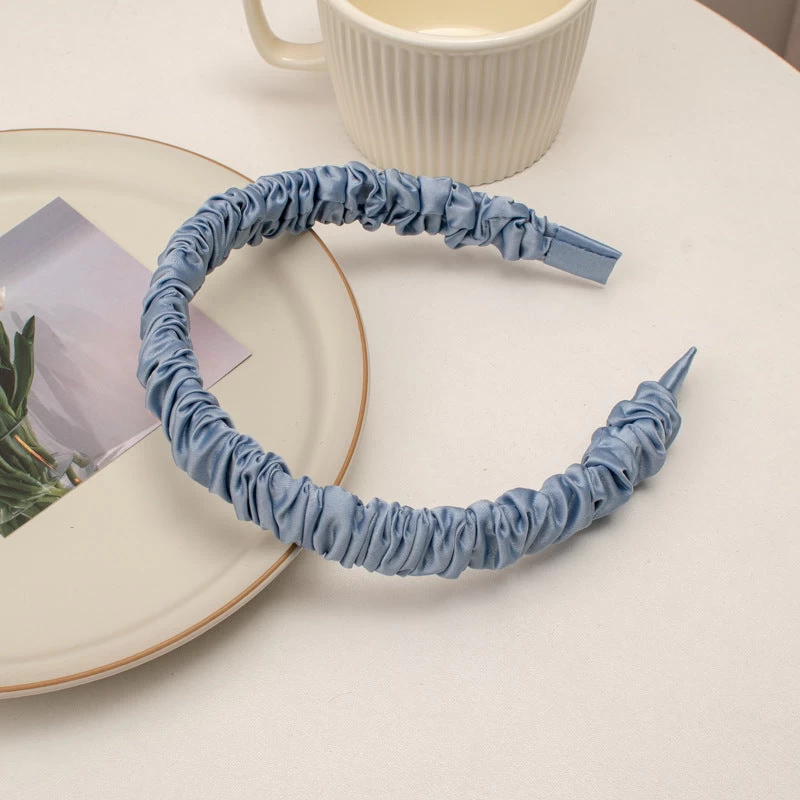 Satin Slim Ruched Headband - Image 3