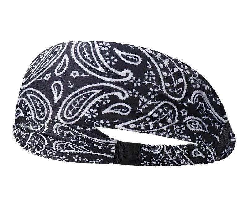 Paisley Print Sporty Elastic Bandanna Hair Band - Image 12