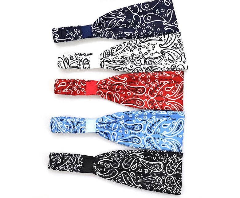 Paisley Print Sporty Elastic Bandanna Hair Band - Image 2