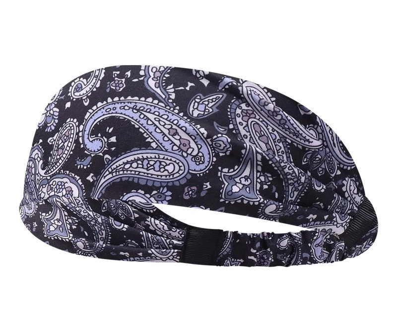 Paisley Print Sporty Elastic Bandanna Hair Band - Image 13