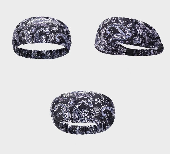 Paisley Print Sporty Elastic Bandanna Hair Band - Image 4