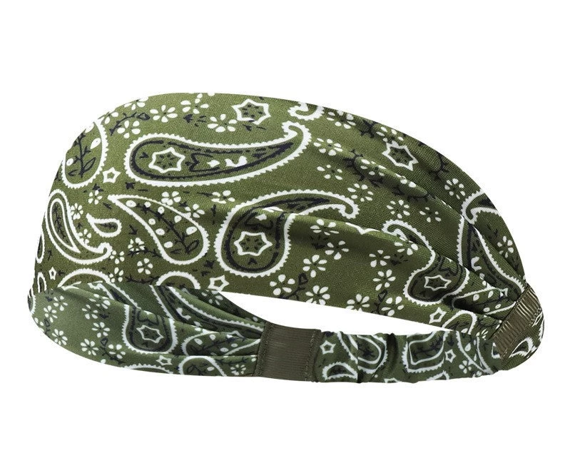 Paisley Print Sporty Elastic Bandanna Hair Band - Image 7