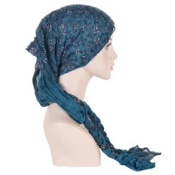 Floral Headscarf With Braided Ends