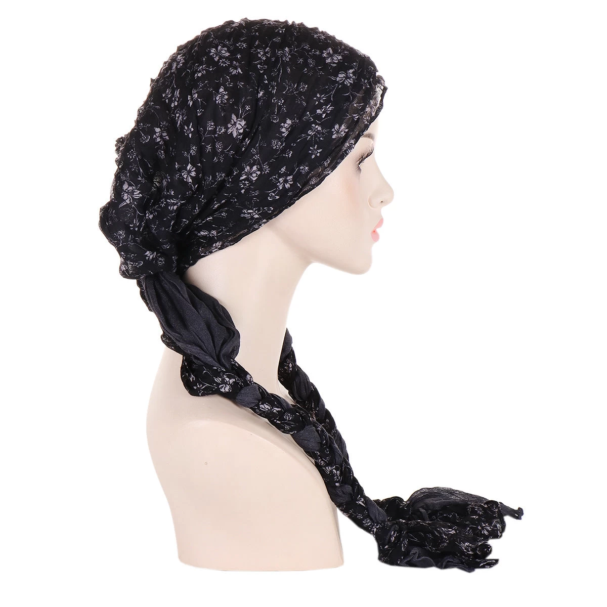 Floral Headscarf With Braided Ends - Image 2