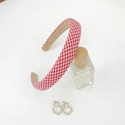 2cm Wide Thinly Padded Gingham Headband