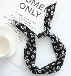 Bulk Flowers Print Cotton Twist Hair Scarf - 20 Pieces