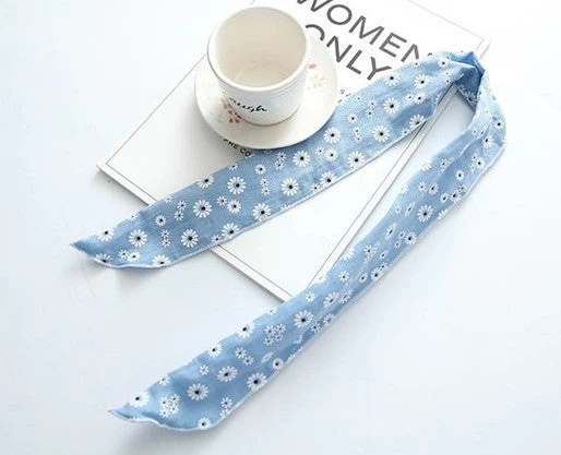Flowers Print Cotton Twist Hair Scarf - Image 5