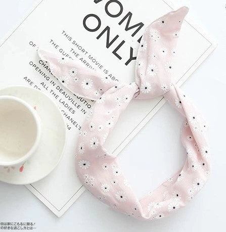 Flowers Print Cotton Twist Hair Scarf - Image 3