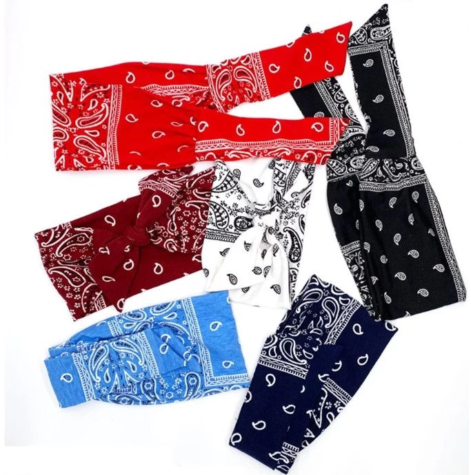 Printed Cotton Bandanna Head Scarf - Image 3