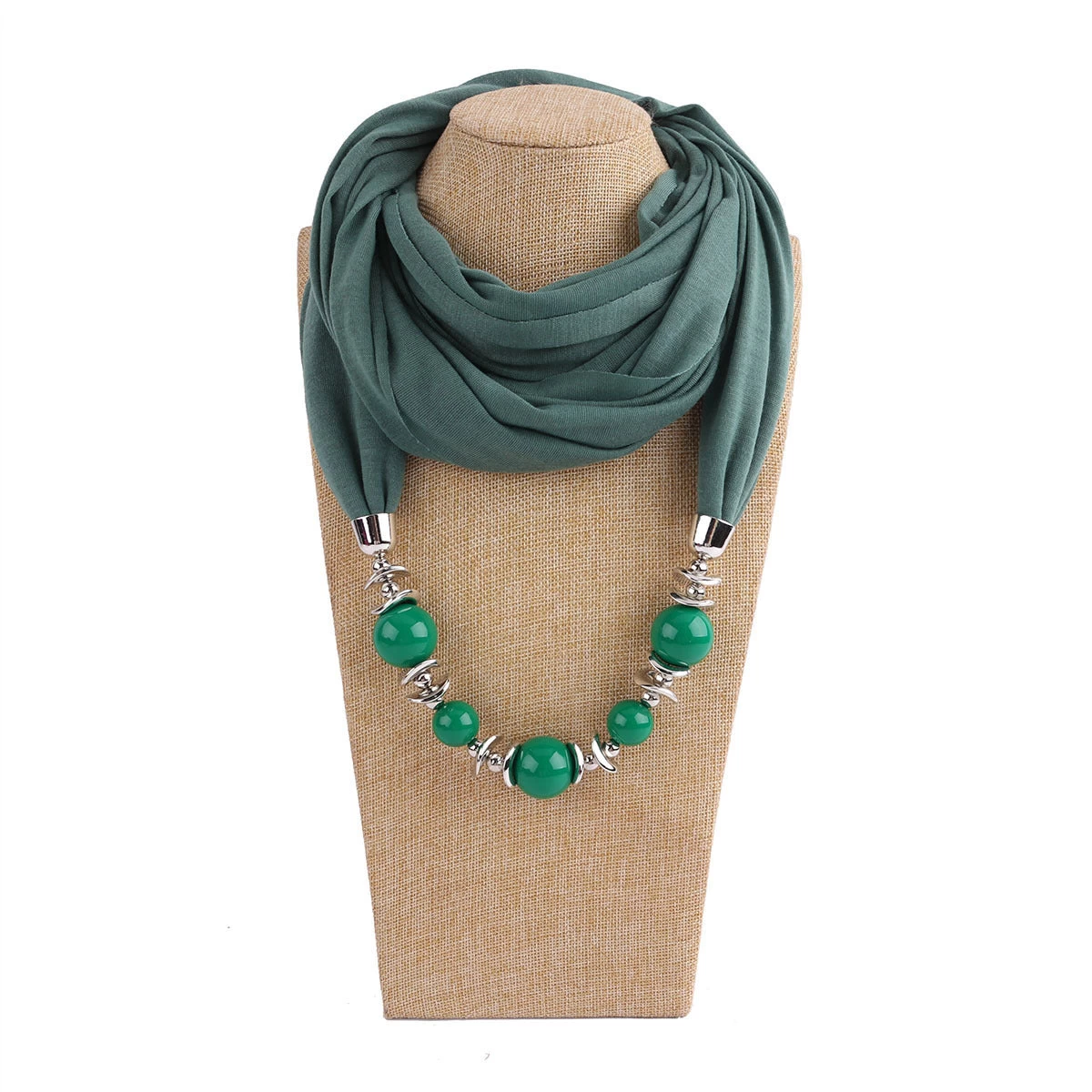 Jersey Cotton Infinity Scarf With Jewellery - Image 12