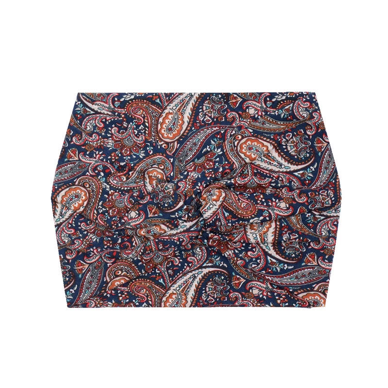 Paisley Print Super Wide Twist Front Stretchy Headband - Image 13