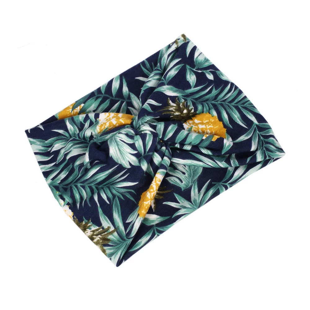 Twisted Turban Headband In Tropical Print
