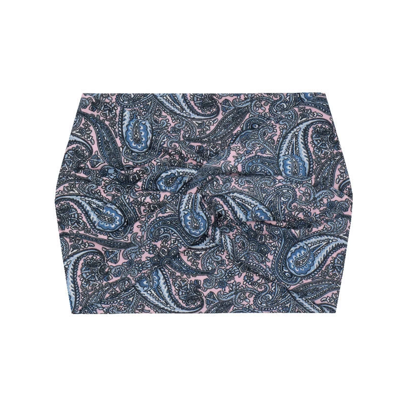 Paisley Print Super Wide Twist Front Stretchy Headband - Image 15