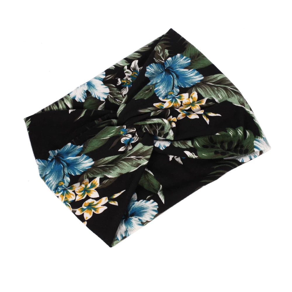 Twisted Turban Headband In Tropical Print - Image 4