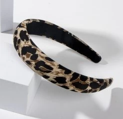 Black Leopard Prints Thinly Padded Headband