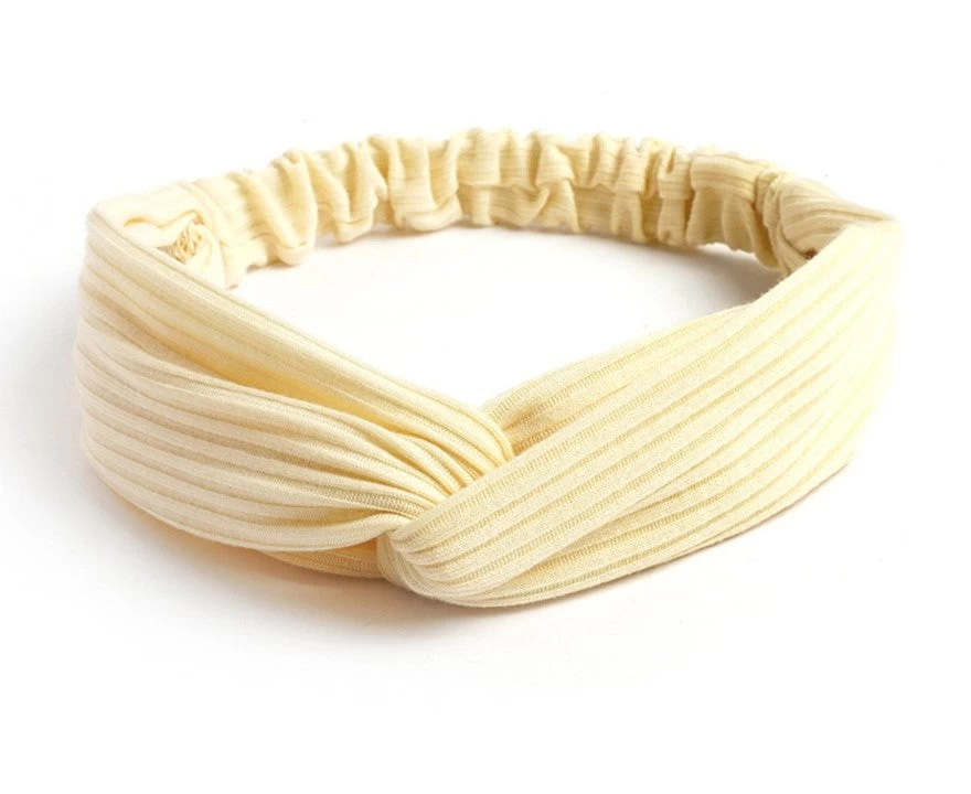 Twist Front Ribbed Cotton Elastic Headband - Image 11