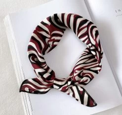 Swirl Zebra Patterned Chiffon Square Scarf