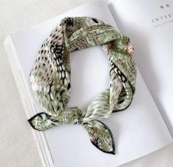 Snake Skin Patterned Chiffon Square Scarf